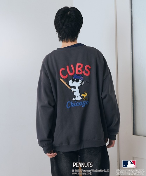 PEANUTS トレーナー スウェット 「PEANUTS×MLB」オリジナルデザイン 裏