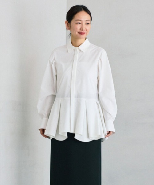 美品★LE PHIL ルフィル　SOLOTEXブロードブラウス　ホワイト LE PHIL（ル フィル） シャツ ブラウス SOLOTEXブロードブラウス