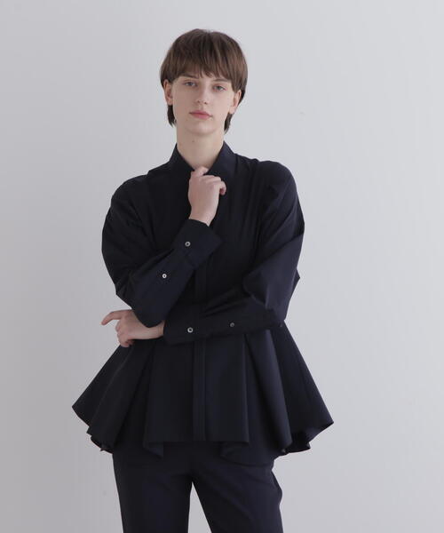 ブラウス シャツ SOLOTEXブロードタックフレアブラウス レディースの画像