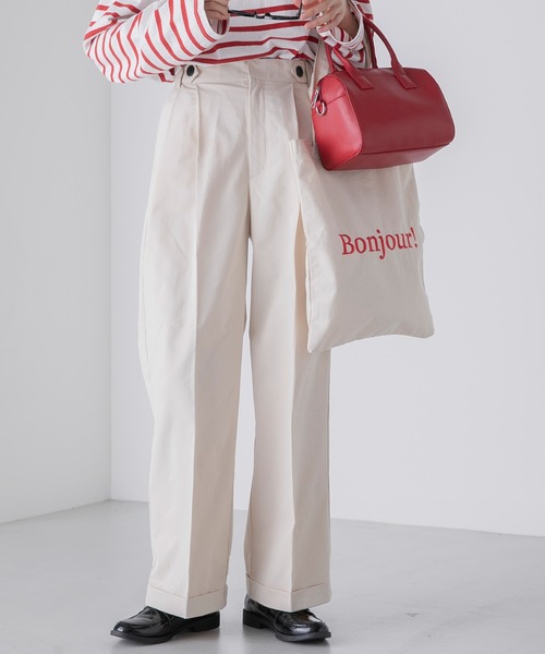 「BONLECILL」 チノパンツ S ベージュ レディース_画像3