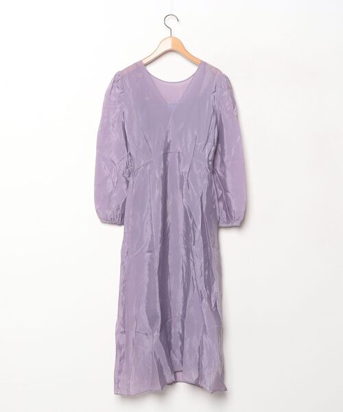 「kaene」 長袖ワンピース 36 パープル レディース_画像2