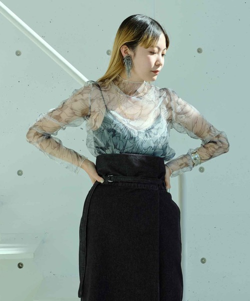 「Ezick」 長袖ブラウス FREE ブラック レディース_画像5