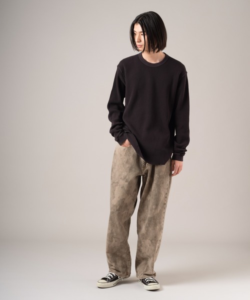 refomed サーマル スウェット ロングスリーブ 綿　アイボリー コットン Levi's（リーバイス） tシャツ ロングスリーブ リラックスサーマルT