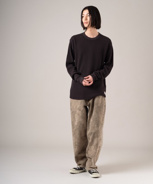refomed サーマル スウェット ロングスリーブ 綿　アイボリー コットン Levi's（リーバイス） tシャツ ロングスリーブ リラックスサーマルT