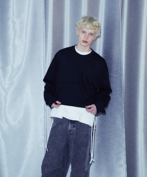 「Lui's」 「Neucon」スウェットカットソー 2 ブラック メンズ_画像5