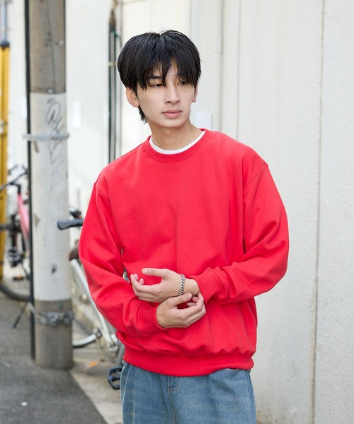 「CROSS & STITCH」 スウェットカットソー M オリーブ メンズ_画像8