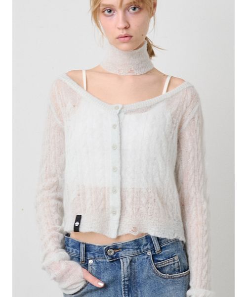 SORIN（ソリン） カーディガン Sheer Mohair Cable Cardigan