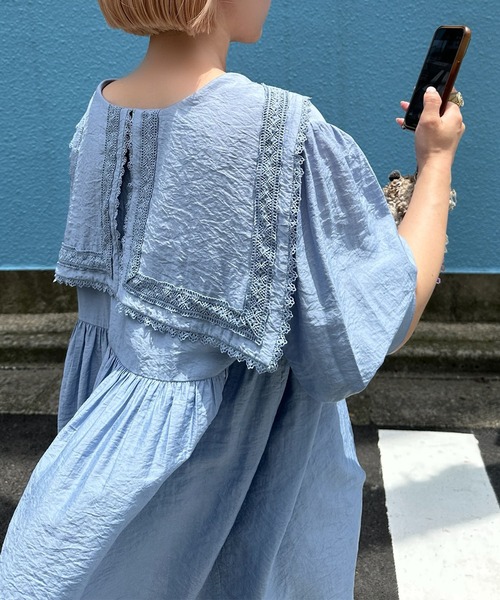 Alley Tokyo 7分袖ワンピース FREE サックスブルー レディース