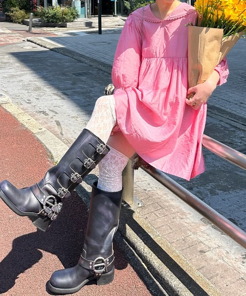 Alley Tokyo 7分袖ワンピース FREE サックスブルー レディース