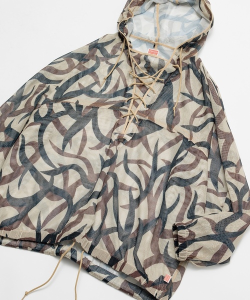 「HINSON」 プルオーバーパーカー MEDIUM ベージュ メンズ_画像3