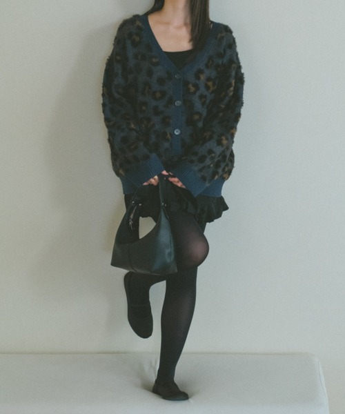 「VANNIE U」 ニットカーディガン FREE ブルー レディース_画像3