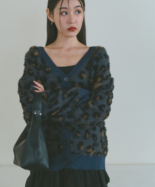 「VANNIE U」 ニットカーディガン FREE ブルー レディース_画像4