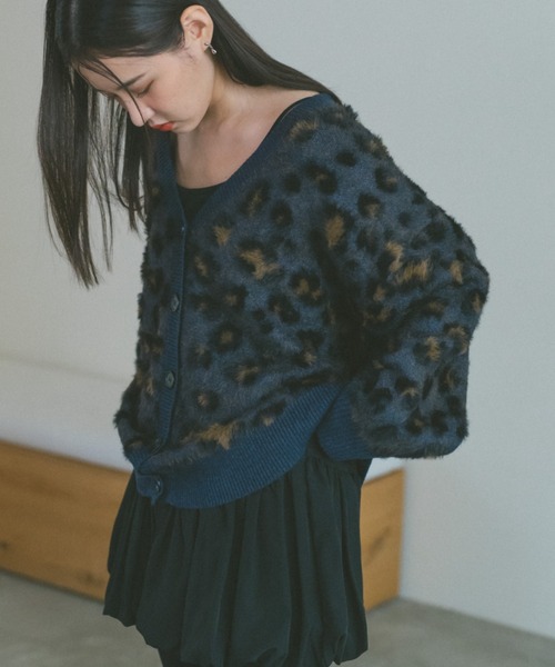 「VANNIE U」 ニットカーディガン FREE ブルー レディース_画像7