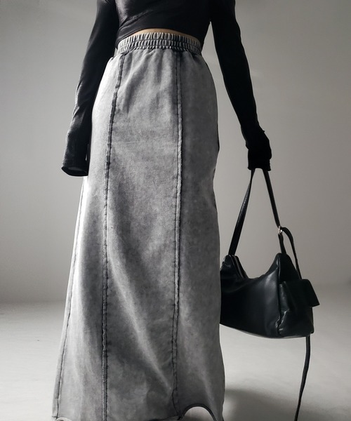 「me+em select」 ロングスカート SMALL グレー レディース_画像7