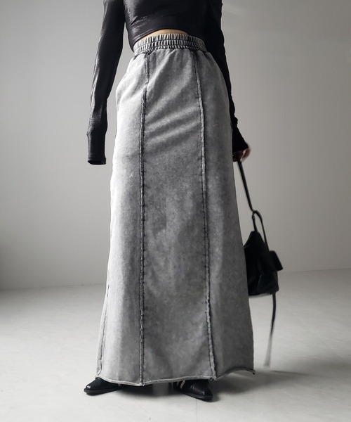 「me+em select」 ロングスカート SMALL グレー レディース_画像9