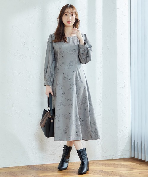 「12Twelve Agenda」 長袖ワンピース M ブラウン レディース_画像3