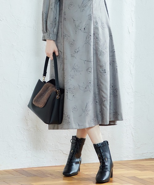 「12Twelve Agenda」 長袖ワンピース M ブラウン レディース_画像6