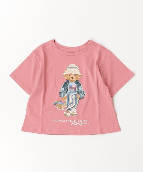 tシャツ Polo ベア コットン ジャージー ボクシー Tシャツ キッズ 子供服 女の子の画像