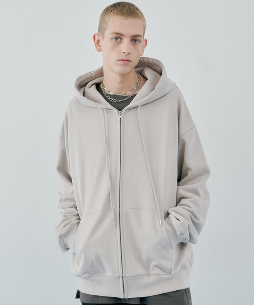 「AIVER」 ジップアップパーカー SMALL ブラック メンズ_画像7