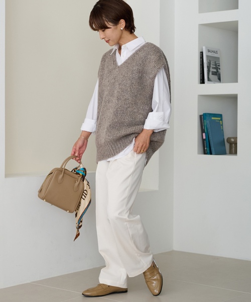 「TRICOTS JEAN MARC」 ニットベスト FREE ライトグレー レディース_画像4