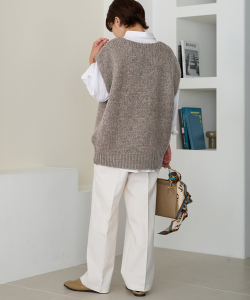 「TRICOTS JEAN MARC」 ニットベスト FREE ライトグレー レディース_画像7