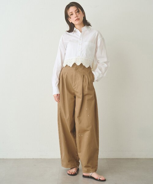 【新品未使用】Whim Gazetteバイオ加エチノパンツ／34サイズ／ベージュ ウィムガゼット Whim Gazette バイオ加工チノパンツ （beige