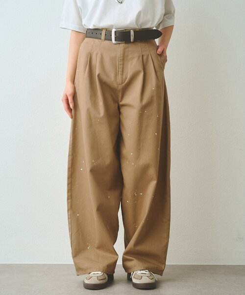 チノパン ペイントタックチノパンツ レディースの画像