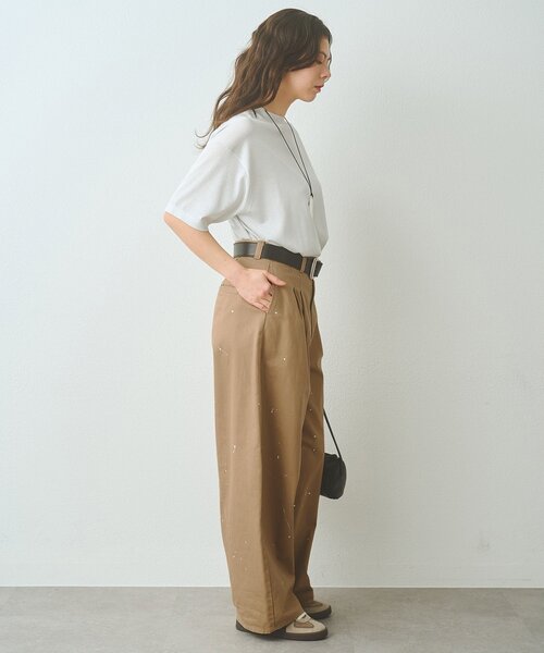 チノパン ペイントタックチノパンツ レディースの画像