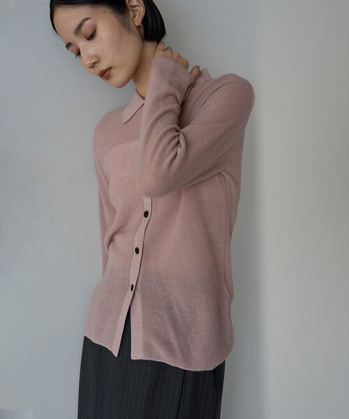 「UNFILO」 ニットカーディガン MEDIUM グレー レディース_画像3