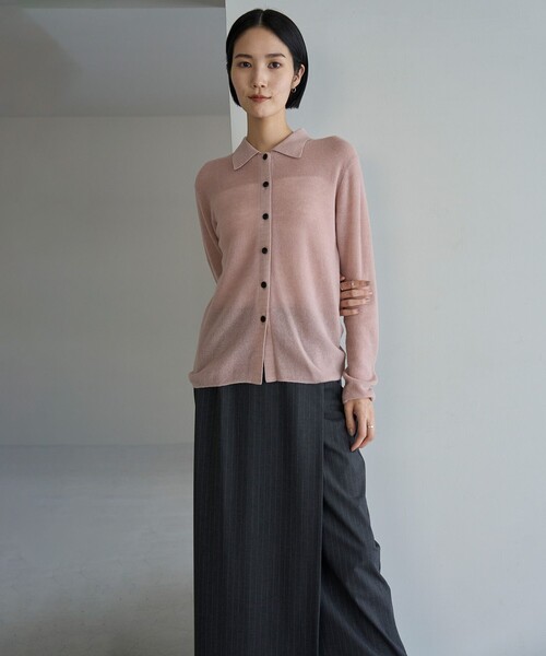 「UNFILO」 ニットカーディガン MEDIUM グレー レディース_画像5