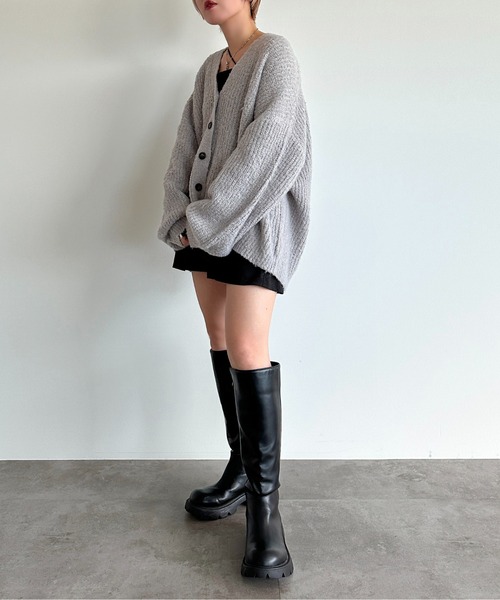 「apres jour mignon」 ニットカーディガン フリー モカ レディース_画像8