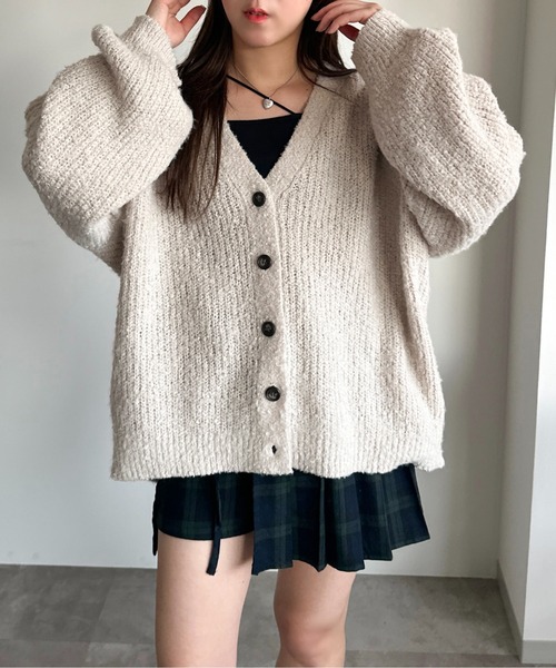 「apres jour mignon」 ニットカーディガン フリー モカ レディース_画像9