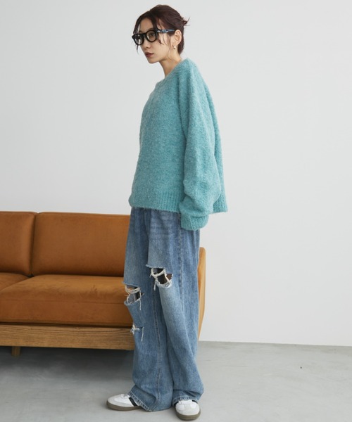 「Auntie Rosa Holiday」 長袖ニット FREE グレー レディース_画像9