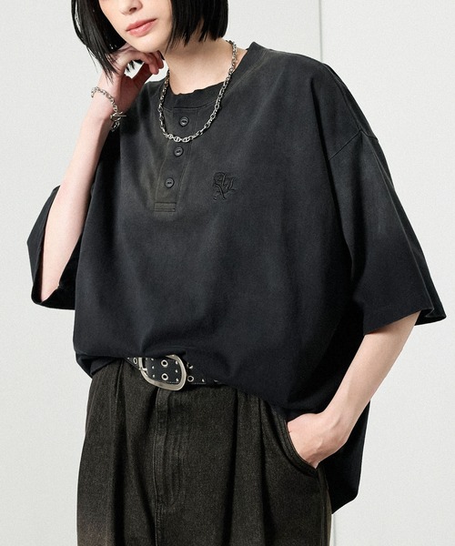 tシャツ 「Alfred Alex」ヴィンテージライク オーバーサイズ ヘンリー