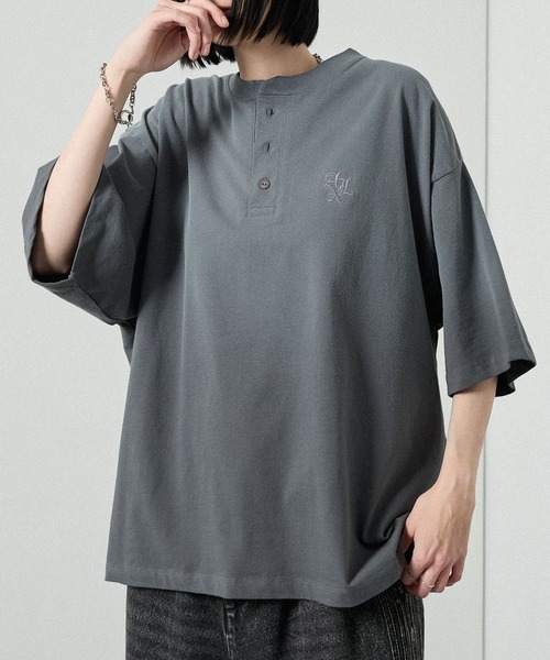 tシャツ 「Alfred Alex」ヴィンテージライク オーバーサイズ ヘンリー
