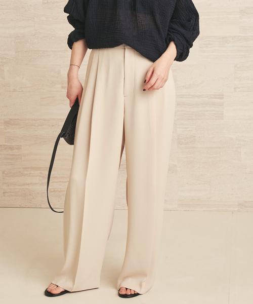 plage（プラージュ） ワイドパンツ スラックス パンツ 2 Tuck Elegant