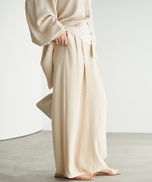 plage（プラージュ） ワイドパンツ スラックス パンツ 2 Tuck Elegant
