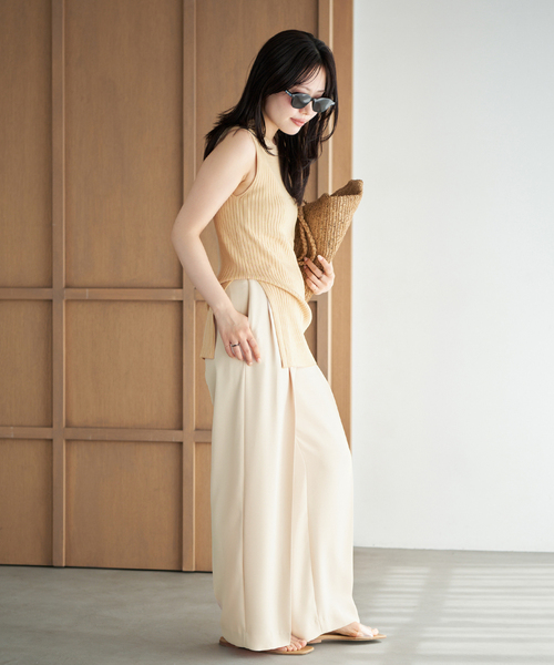 plage（プラージュ） ワイドパンツ スラックス パンツ 2 Tuck Elegant