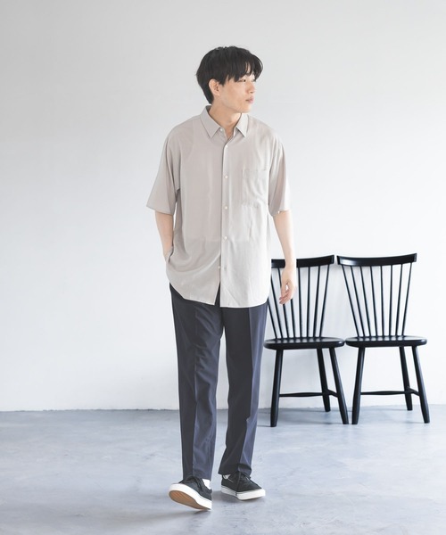 GLOBAL WORK（グローバルワーク） シャツ 半袖 サラサマ快適シャツ