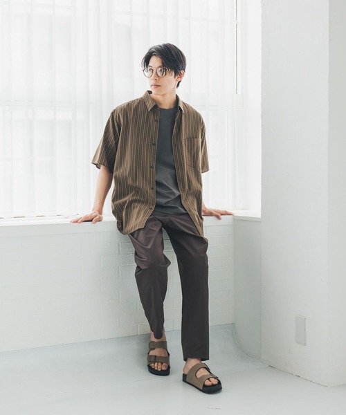 GLOBAL WORK（グローバルワーク） シャツ 半袖 サラサマ快適シャツ