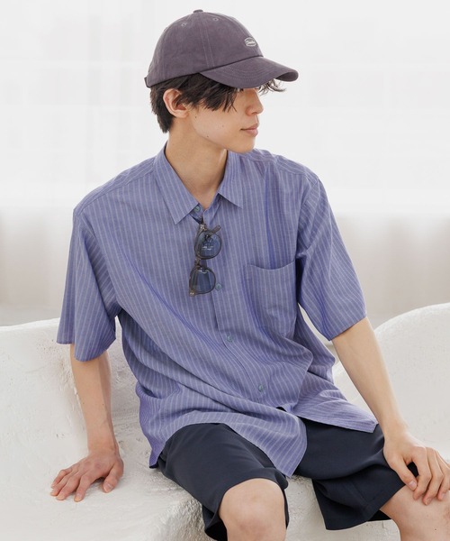 GLOBAL WORK（グローバルワーク） シャツ 半袖 サラサマ快適シャツ
