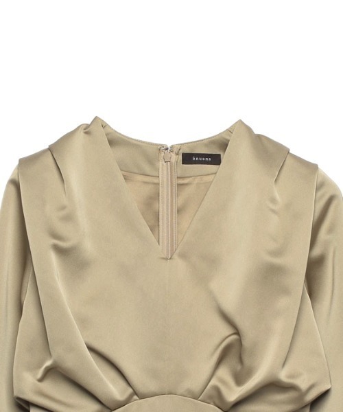 「anuans」 長袖ワンピース SMALL ブラウン レディース_4