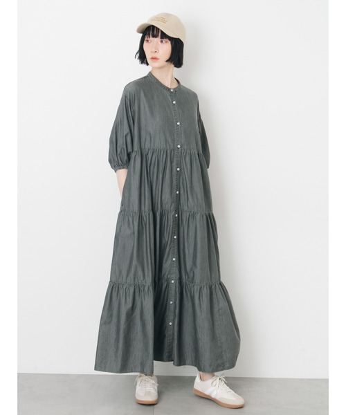 新品　SM2☆【接触冷感】デニムシャツワンピース Samansa Mos2（サマンサモスモス） ワンピース 「接触冷感」ライト