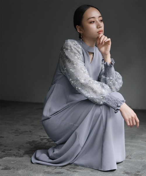 「GIRL」 長袖ワンピース S ブラック レディース_画像8