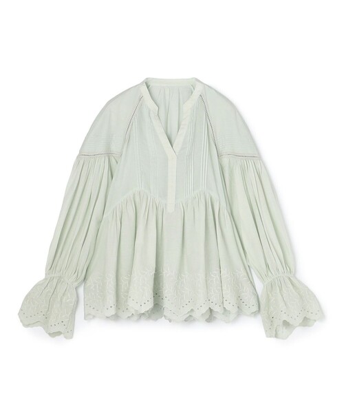 最終価格　ヌキテパ　コットンポプリンフリルスリーブブラウス　シャツ　24ss NE QUITTEZ PAS!（ヌキテパ） ブラウス シャツ ne Quittez pas Cotton