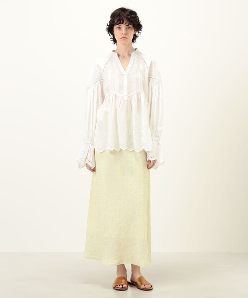 値下　NE QUITTEZ PAS 　白　レースブラウス 　サイズ：F NE QUITTEZ PAS!（ヌキテパ） ブラウス シャツ ne Quittez pas Cotton