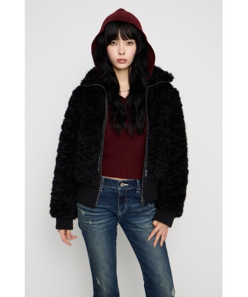 LAGUA GEM（ラグアジェム） ブルゾン アウター FRONT ZIP FAUX FUR
