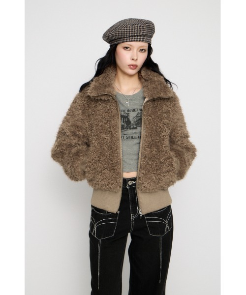 LAGUA GEM（ラグアジェム） ブルゾン アウター FRONT ZIP FAUX FUR