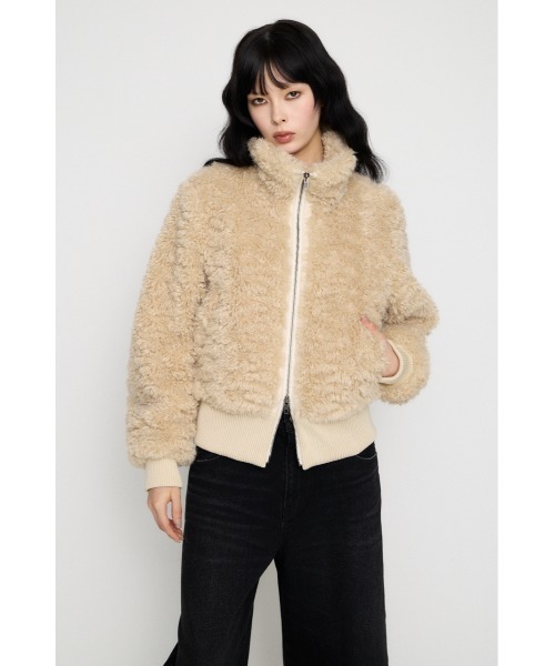 LAGUA GEM ファーブルゾン LAGUA GEM（ラグアジェム） ブルゾン アウター FRONT ZIP FAUX FUR