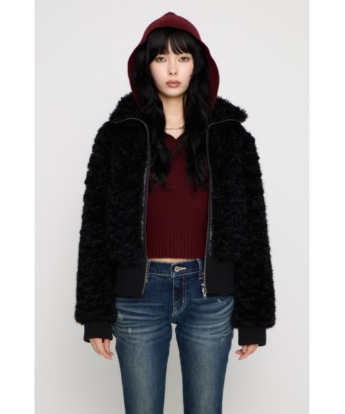 LAGUA GEM（ラグアジェム） ブルゾン アウター FRONT ZIP FAUX FUR